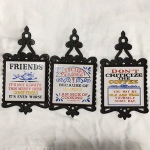 Vintage 70s Kitchen kitsch tile trivets